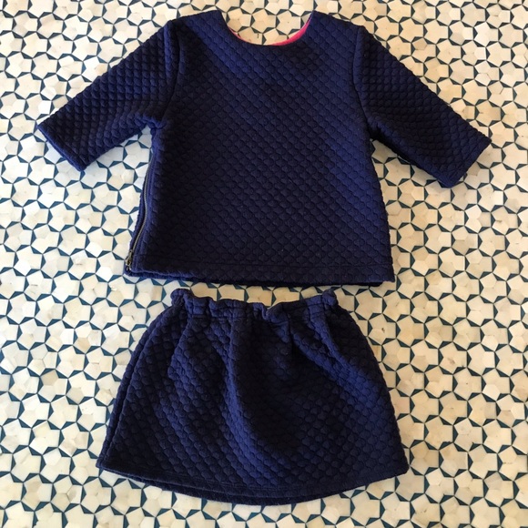 EGG by Susan Lazar Matching Quilted Navy Top/Skirt 5 - Picture 2 of 7